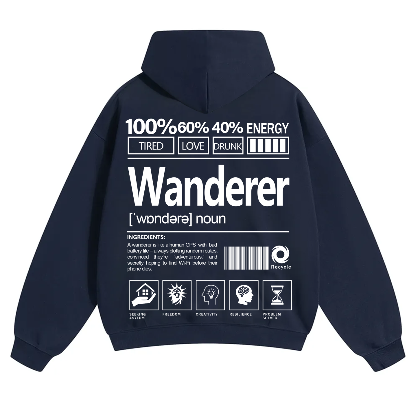 Wanderer Unisex Fit Solid Color Hoodie