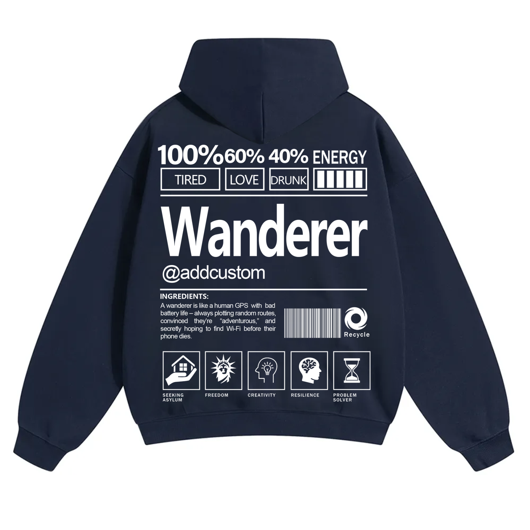 Wanderer Addcustom Unisex Fit Solid Color Hoodie