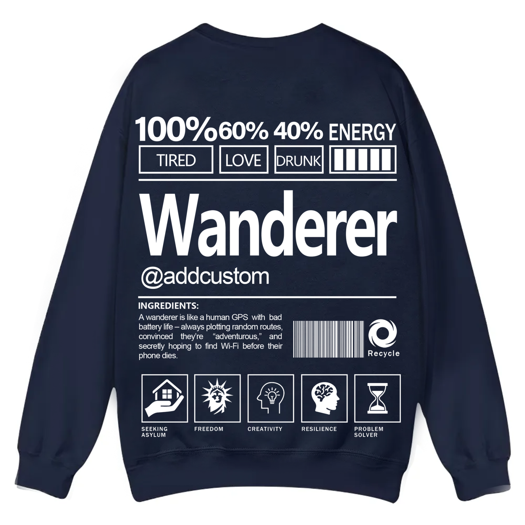Wanderer Addcustom Unisex Fit Casual Crewneck Sweatshirt