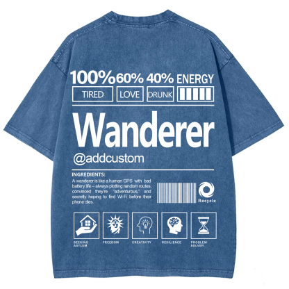 Wanderer Addcustom Unisex Fit Washed T-Shirt
