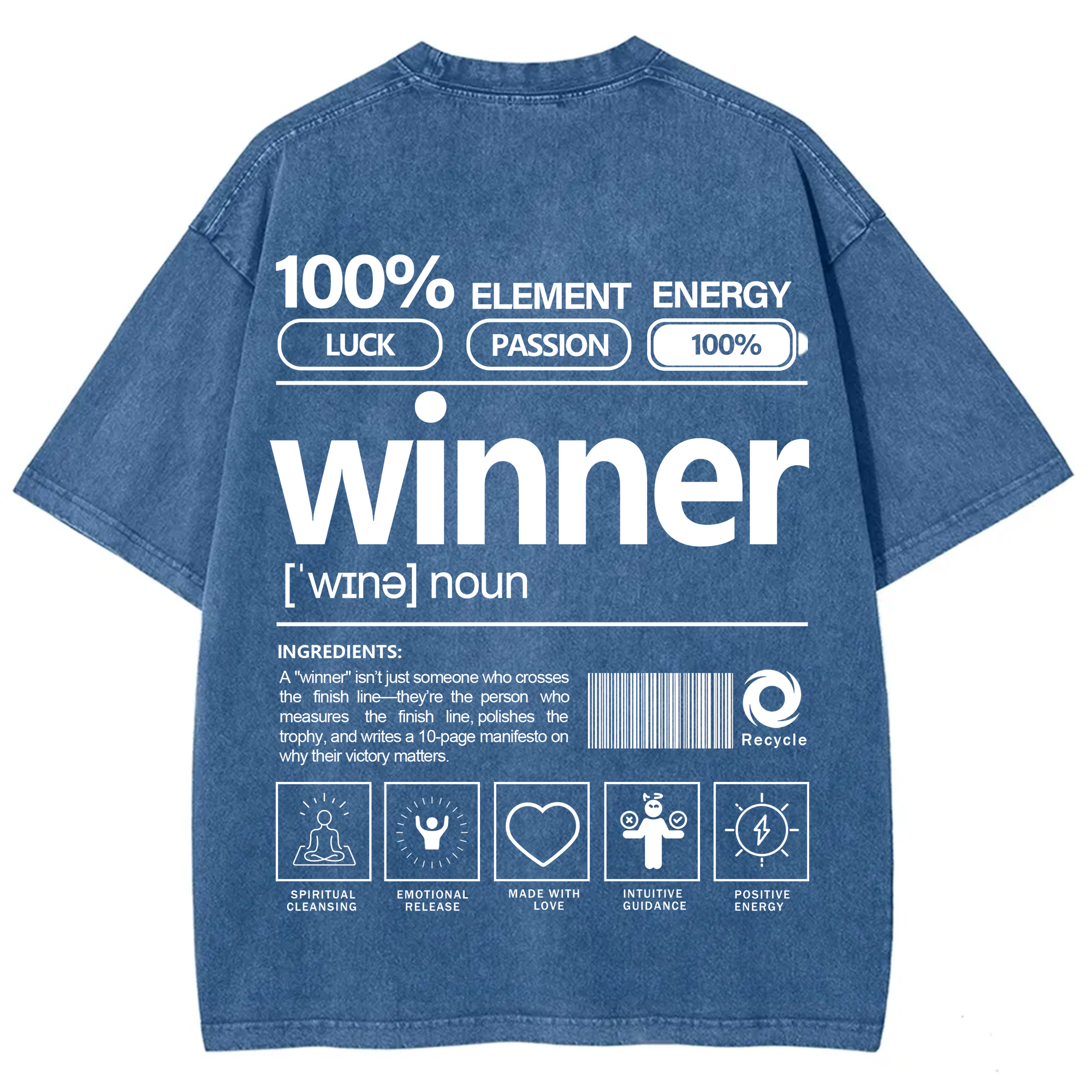 Winner Unisex Fit Washed T-Shirt