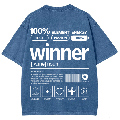 Winner Unisex Fit Washed T-Shirt