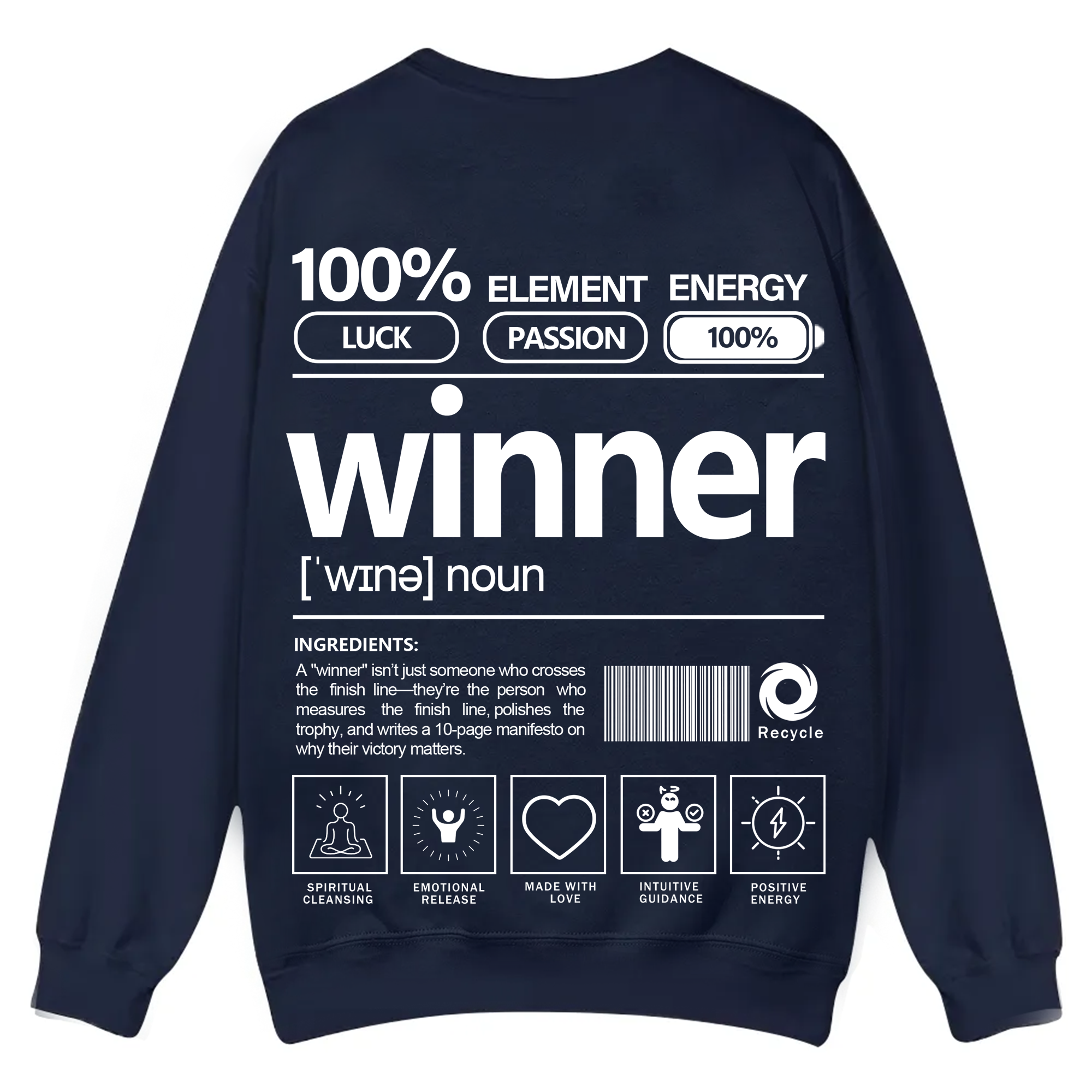 Winner Unisex Fit Casual Crewneck Sweatshirt