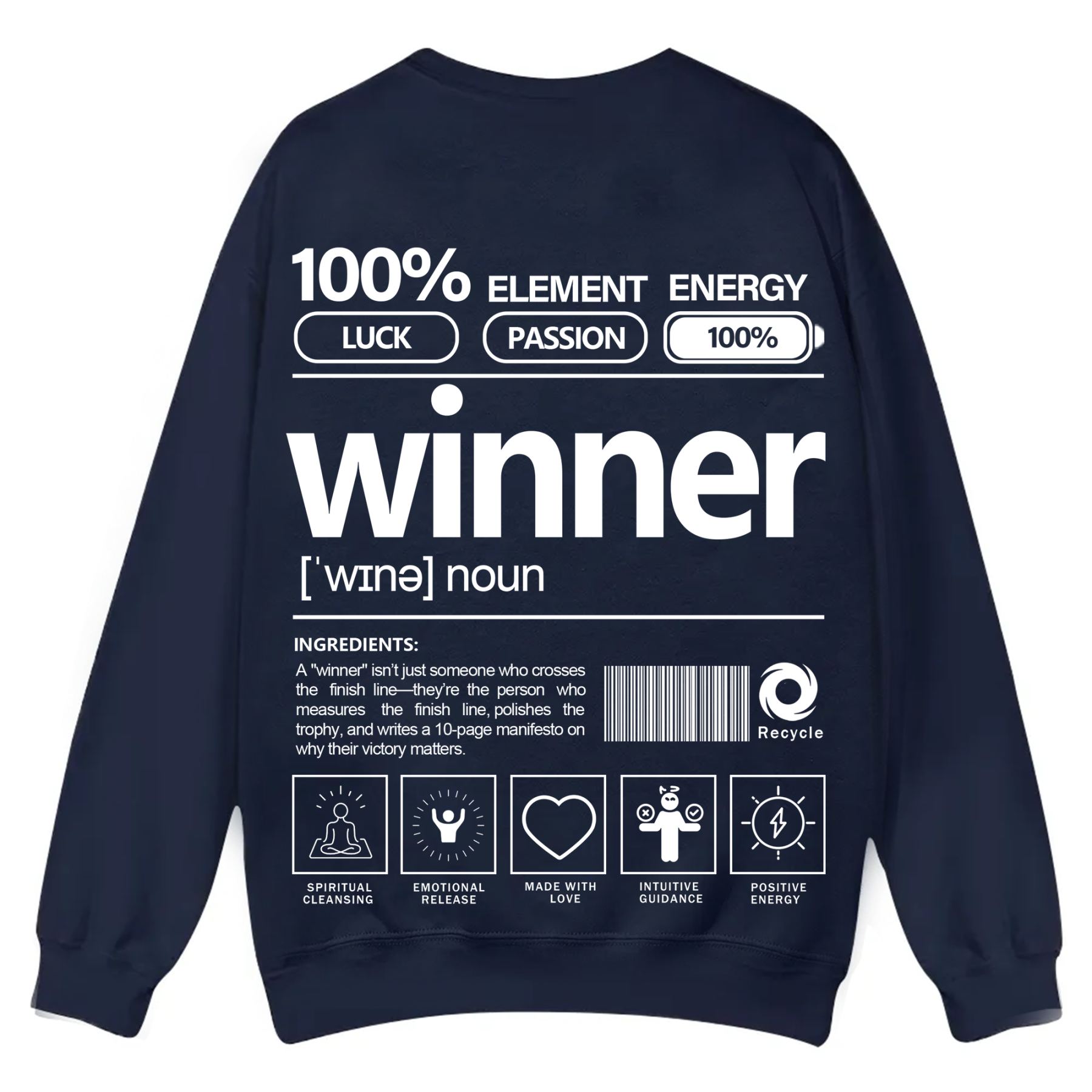 Winner Unisex Fit Casual Crewneck Sweatshirt