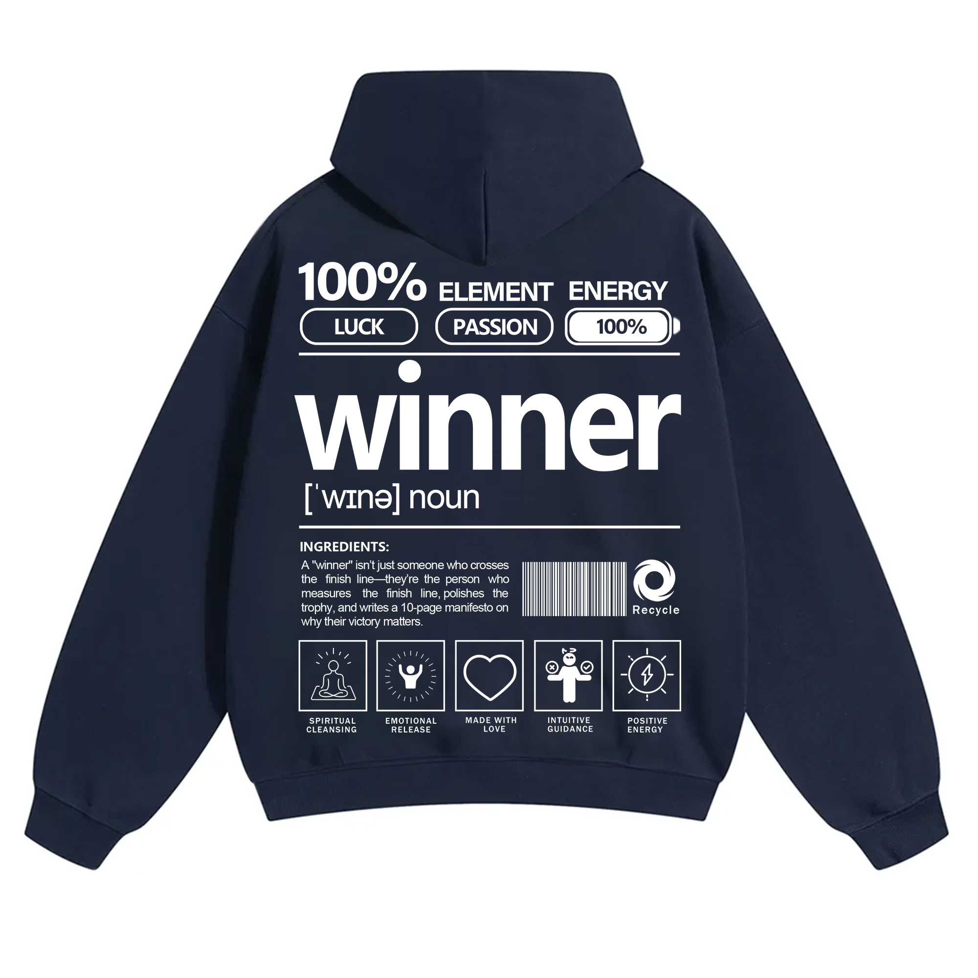 Winner Unisex Fit Solid Color Hoodie