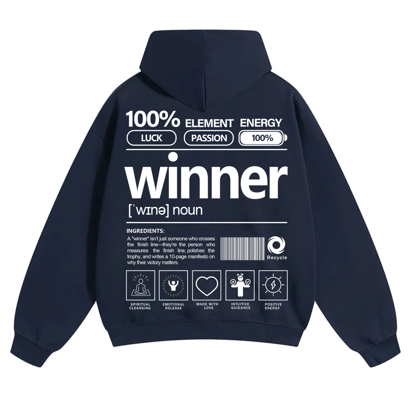 Winner Unisex Fit Solid Color Hoodie