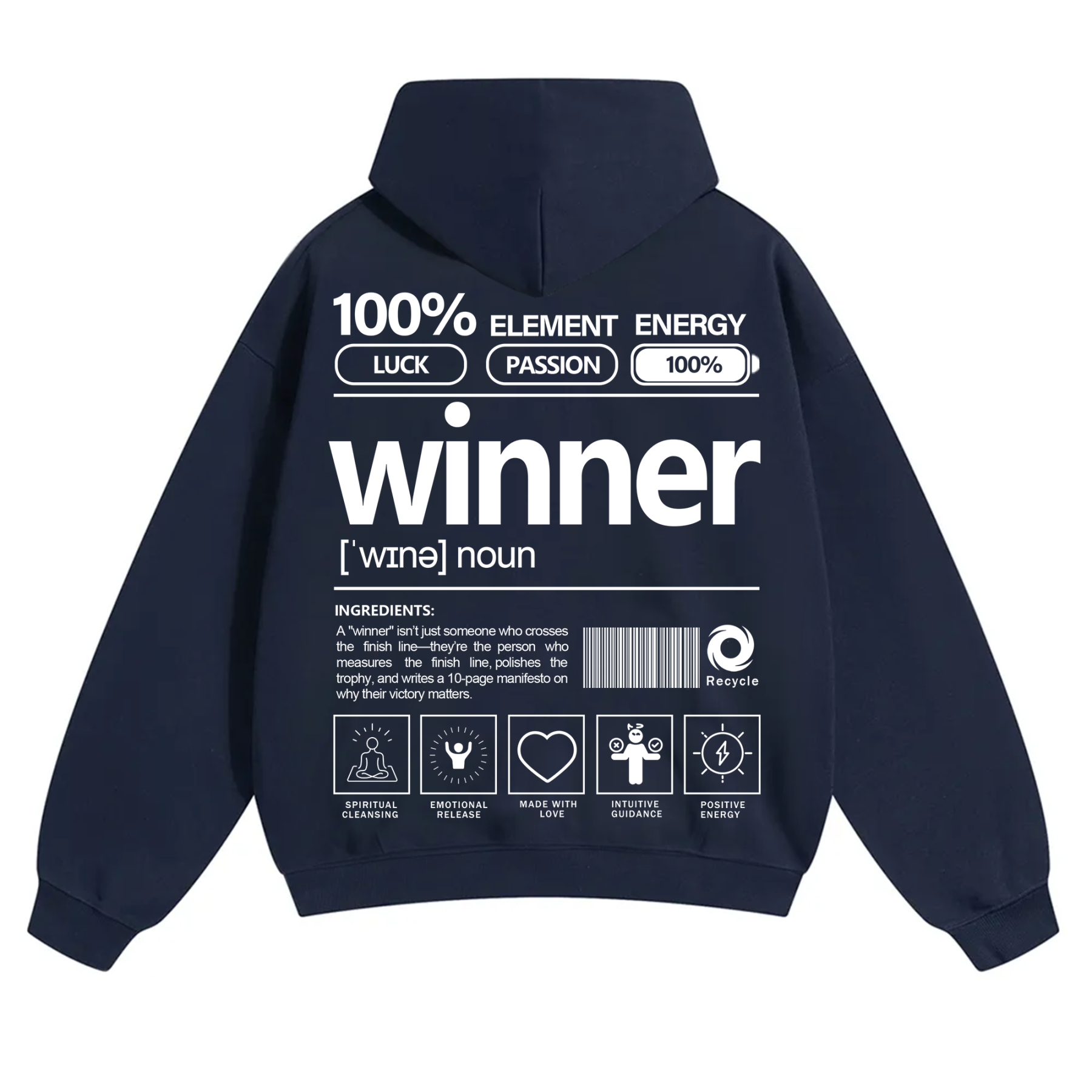Winner Unisex Fit Solid Color Hoodie