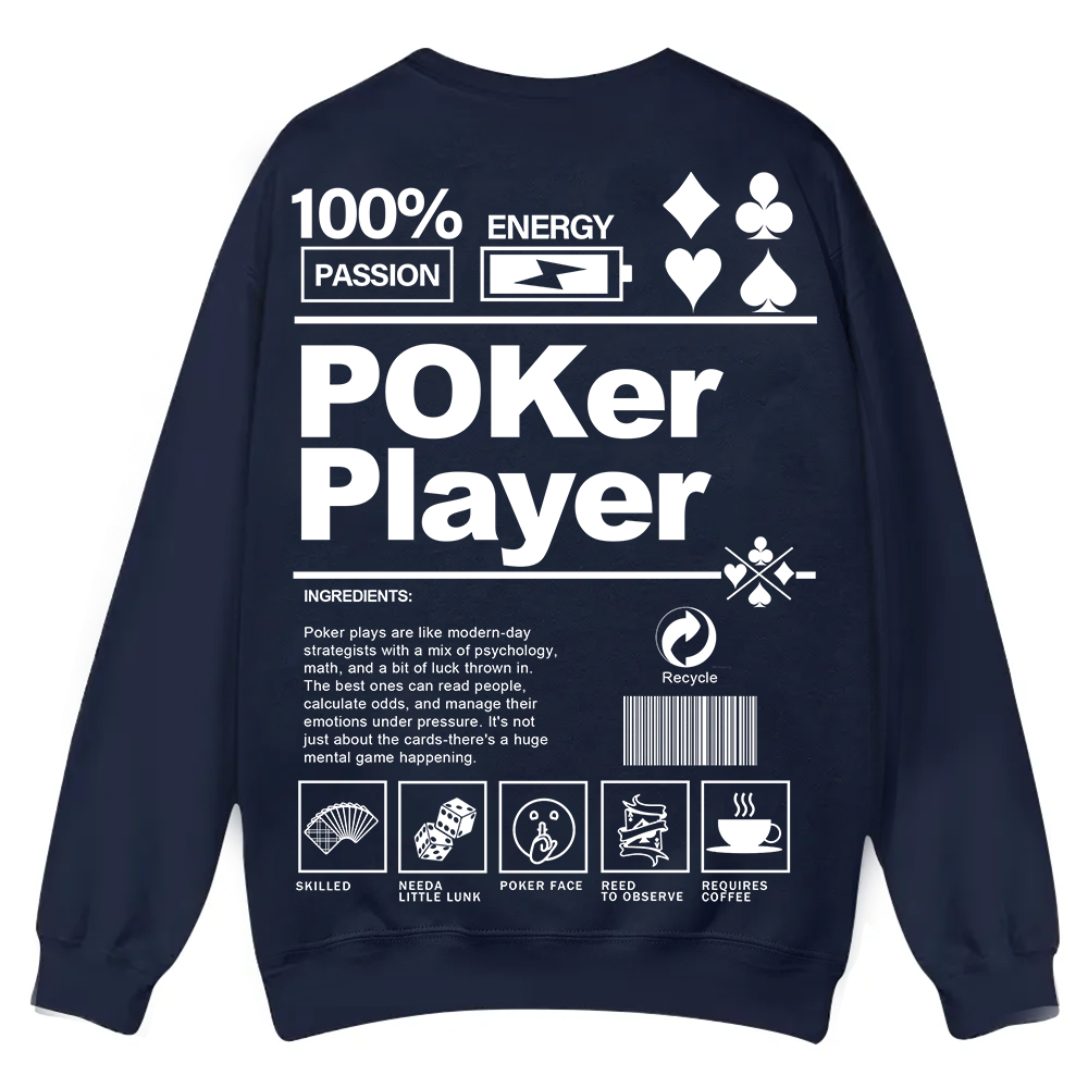 Poker Player Unisex Casual Crewneck Sweatshirt