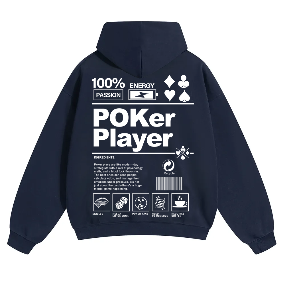 Poker Player Unisex Solid Color Hoodie