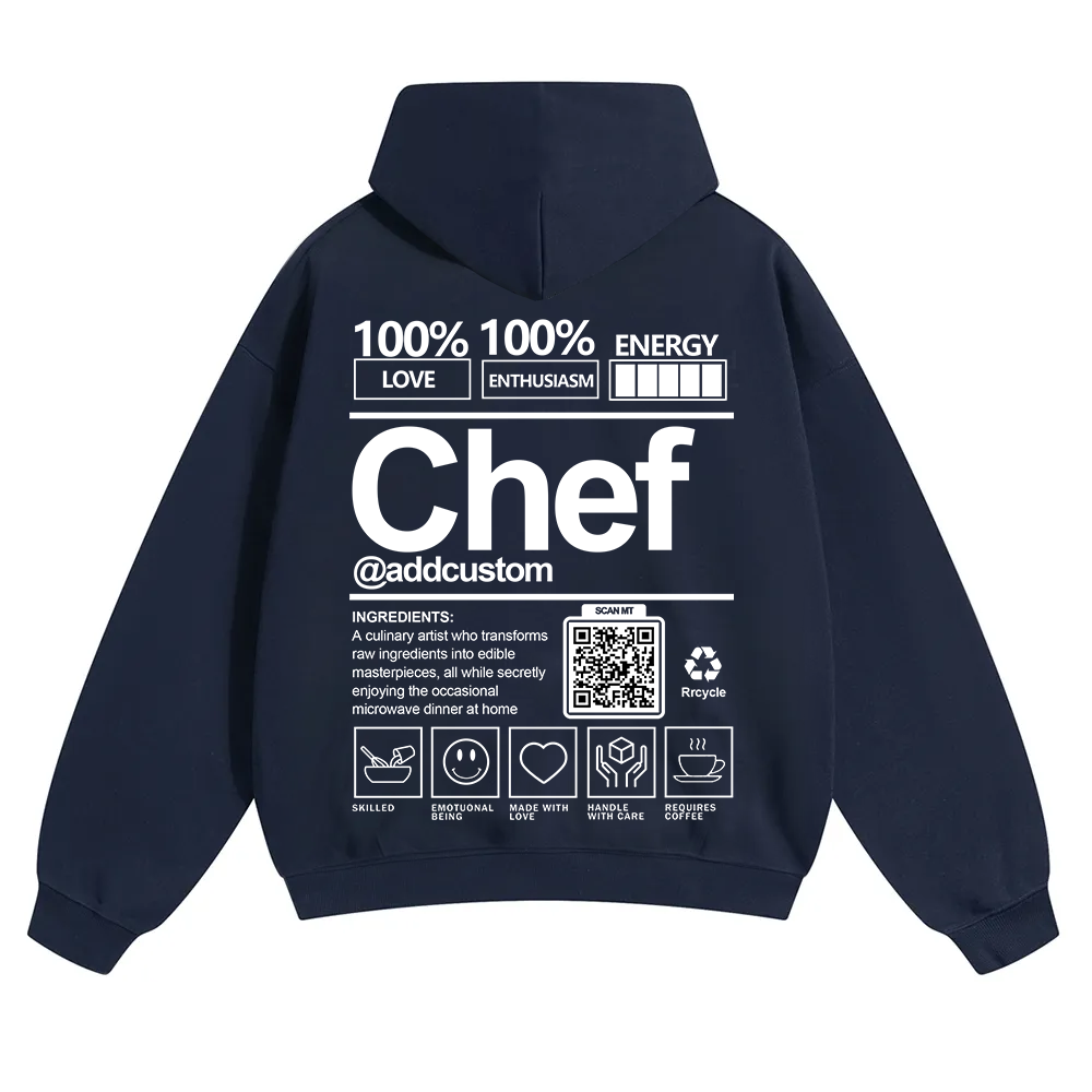 Chef Addcustom QR Code Solid Color Hoodie