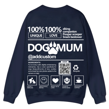 Dog Mum  Addcustom QR Code Name Unisex Casual Crewneck Sweatshirt