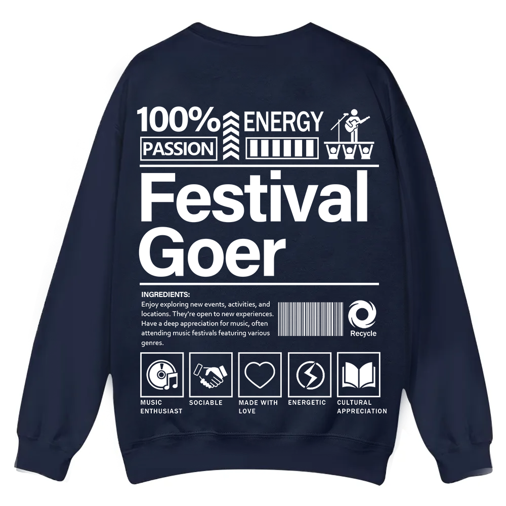 Festival Goer Casual Crewneck Sweatshirt wearishow