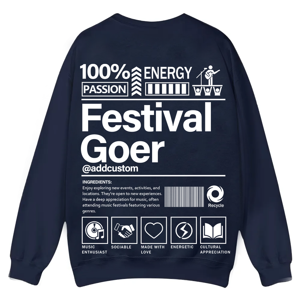Festival Goer Custom Unisex Casual Crewneck Sweatshirt wearishow