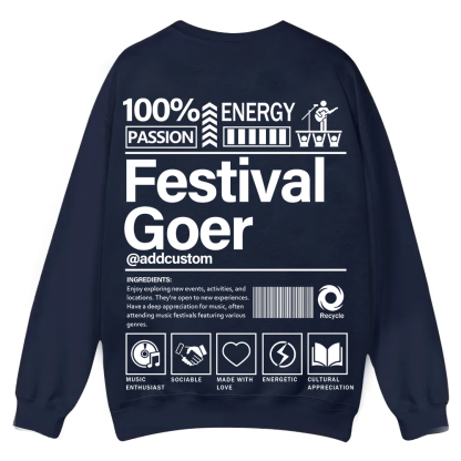 Festival Goer Custom Unisex Casual Crewneck Sweatshirt wearishow