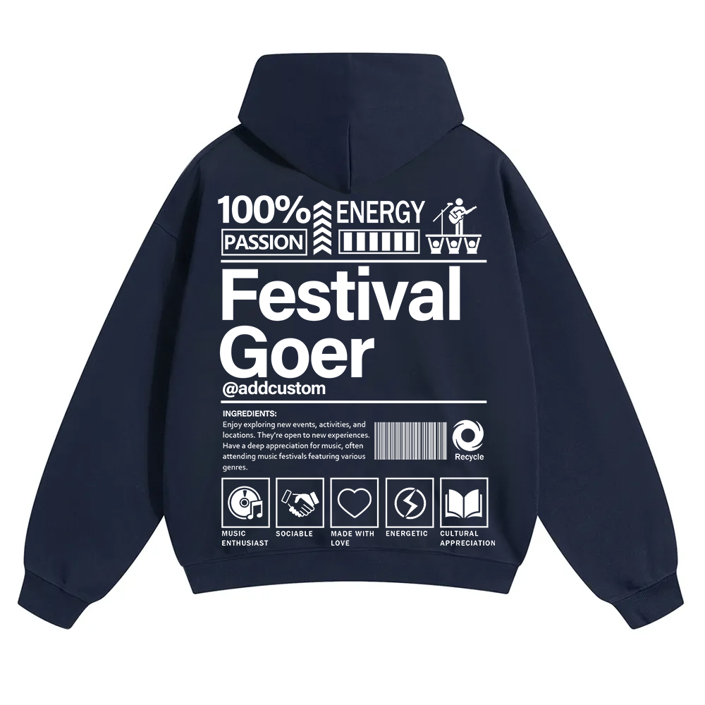 Festival Goer Custom Unisex Solid Color Hoodie wearishow