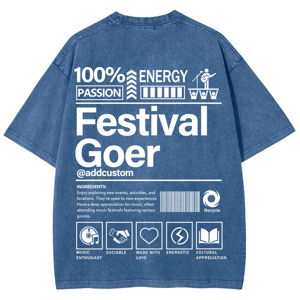 Festival Goer Custom Unisex Fit Washed T-Shirt