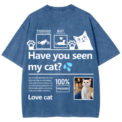 Cat Trick Customized Unisex Fit Washed T-Shirt