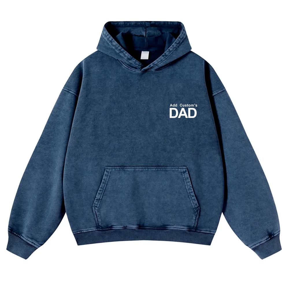 DAD Custom Casual Washed Hoodie wearishow