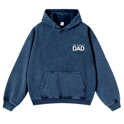 DAD Custom Casual Washed Hoodie wearishow