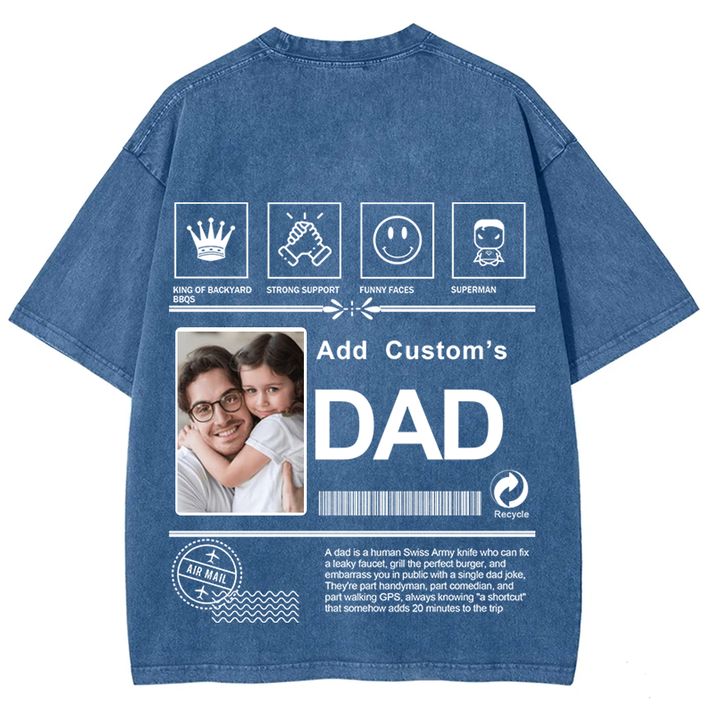 DAD Custom Unisex Fit Washed T-Shirt