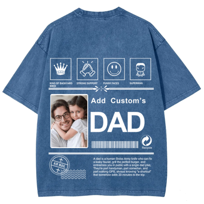 DAD Custom Unisex Fit Washed T-Shirt