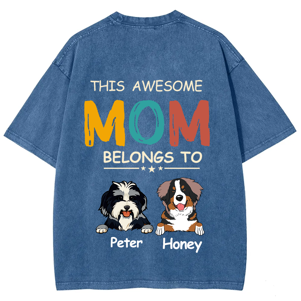 This Awesome Mom/Dad Belongs To - Personalized Custom Unisex  T-shirt