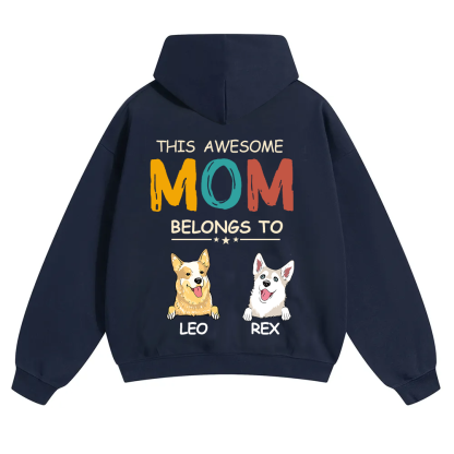 This Awesome Mom/Dad Belongs To - Personalized Custom Unisex Hoodie