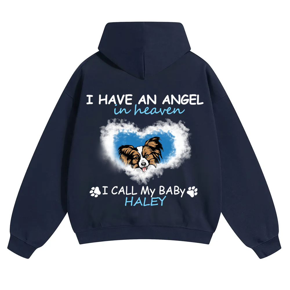 Have An Angel In Heaven - Personalized Custom Unisex Soild Color Hoodie