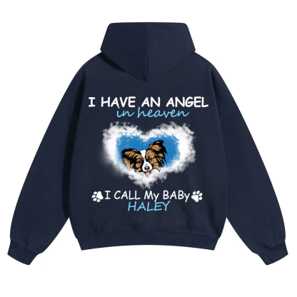 Have An Angel In Heaven - Personalized Custom Unisex Soild Color Hoodie