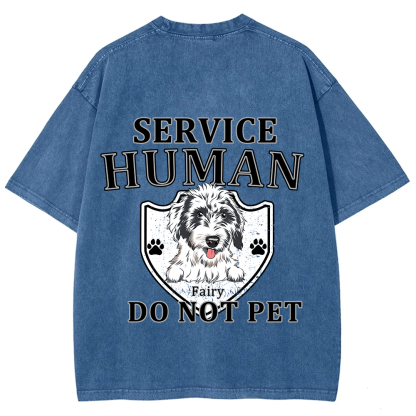 Service Human, Do Not Pet 10 - Personalized Custom Unisex Fit Washed T-Shirt wearishow