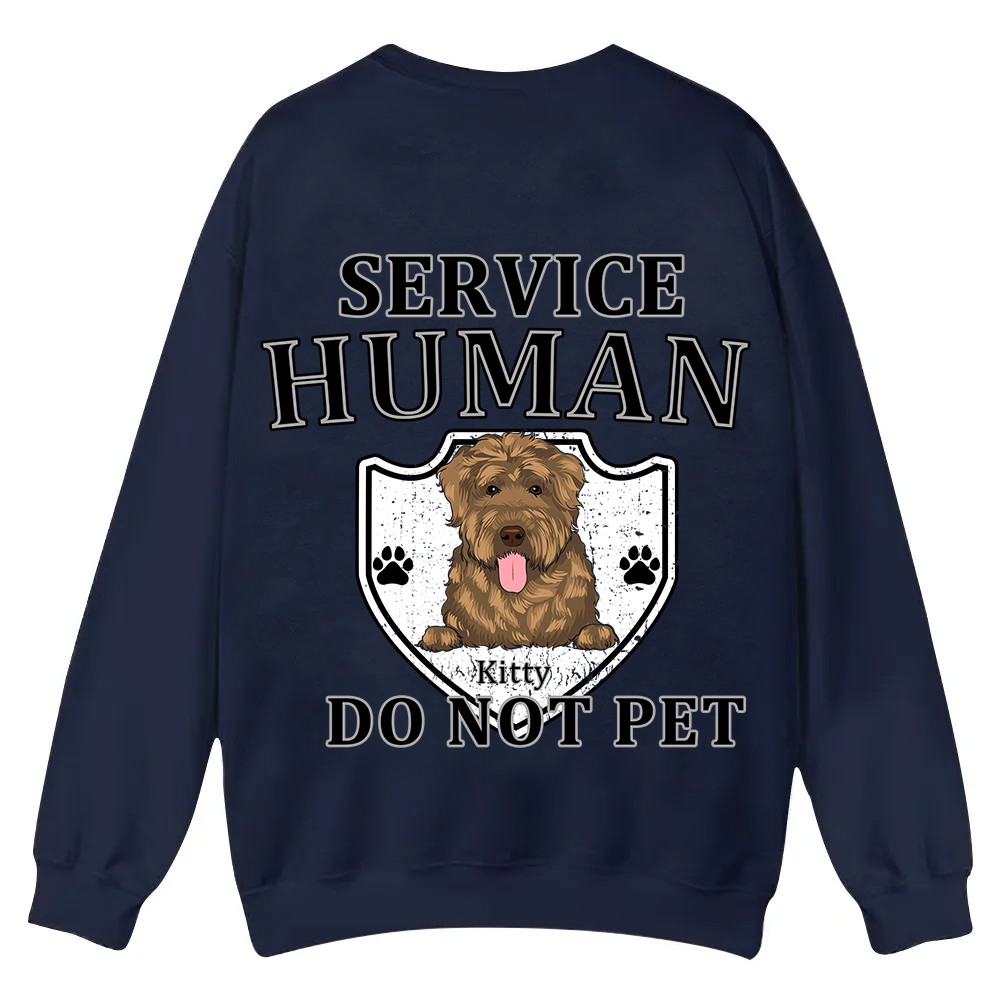 Service Human, Do Not Pet 10 - Personalized Custom Unisex Casual Crewneck Sweatshirt wearishow