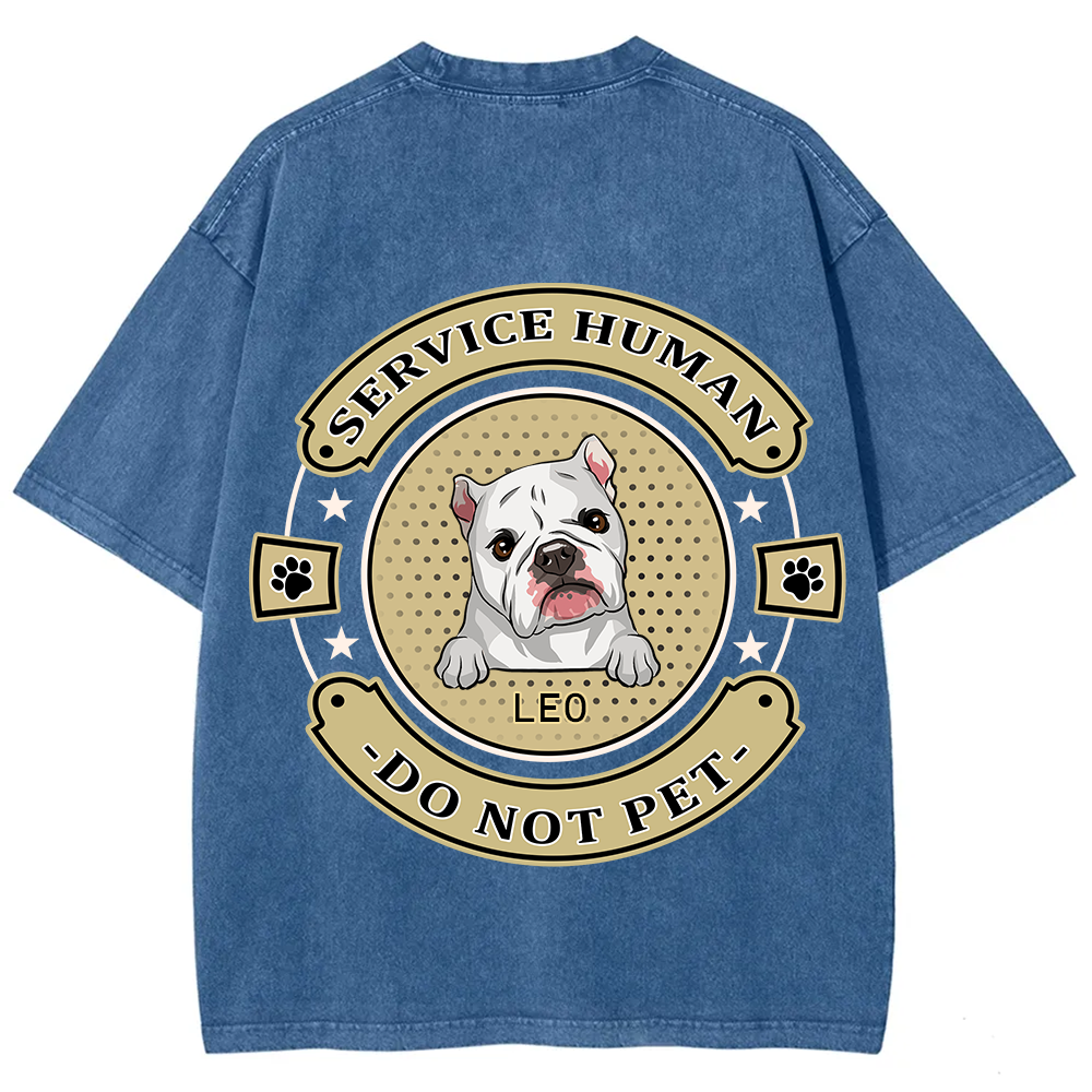 Service Human, Do Not Pet 14- Personalized Custom Unisex Fit Washed T-Shirt wearishow