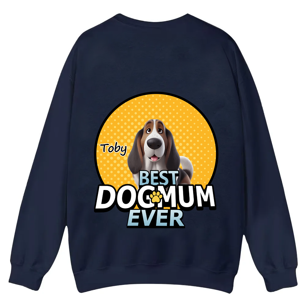 Best Dog Mom For Furry Kid - Personalized Custom Unisex Casual Crewneck Sweatshirt wearishow