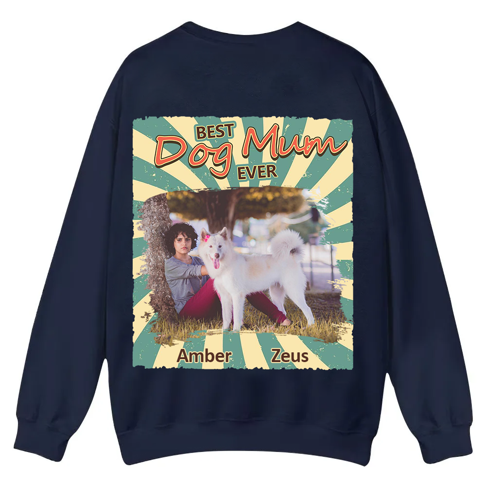 Retro Funny Dog Shirt Photo - Personalized Custom Unisex Casual Crewneck Sweatshirt wearishow
