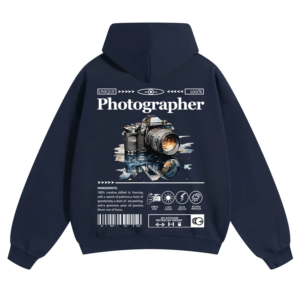 Photographer Unisex Solid Color Hoodie wearishow