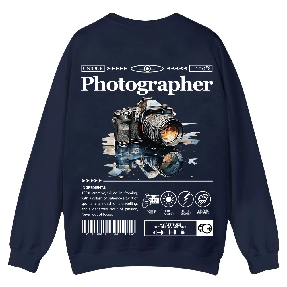 Photographer Casual Crewneck Sweatshirt wearishow