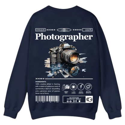 Photographer Casual Crewneck Sweatshirt wearishow