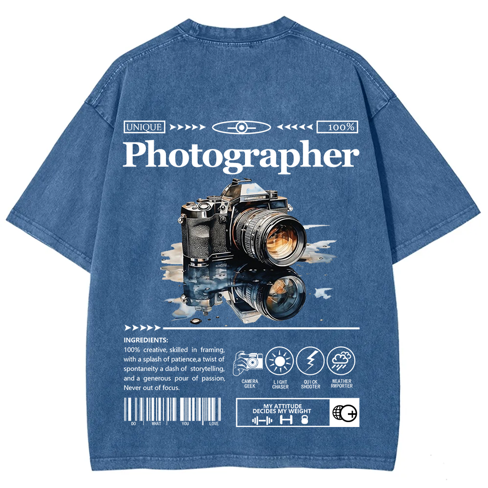 Photographer Unisex Fit Washed T-Shirt
