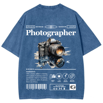 Photographer Unisex Fit Washed T-Shirt