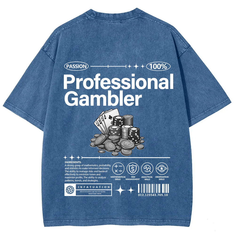 Professional Gambler Unisex Fit Washed T-Shirt