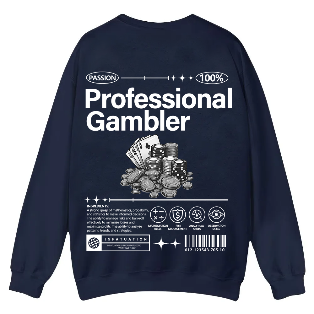 Professional Gambler Casual Crewneck Sweatshirt wearishow