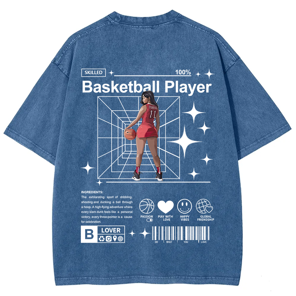 Basketball Player Unisex Fit Washed T-Shirt