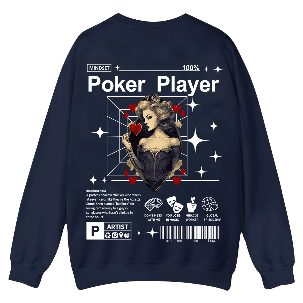 Poker Player Casual Crewneck Sweatshirt wearishow