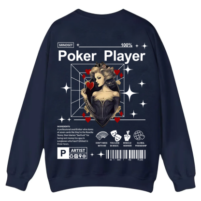 Poker Player Casual Crewneck Sweatshirt wearishow