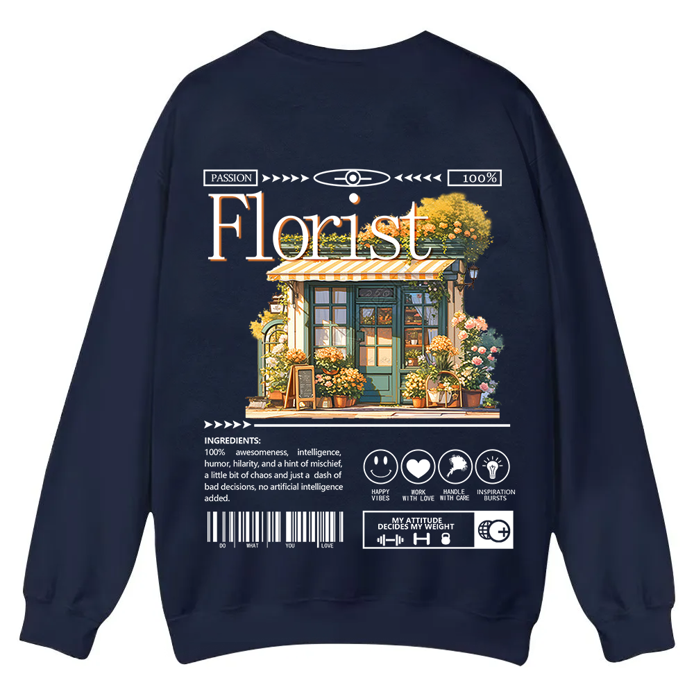 Florist Casual Crewneck Sweatshirt wearishow