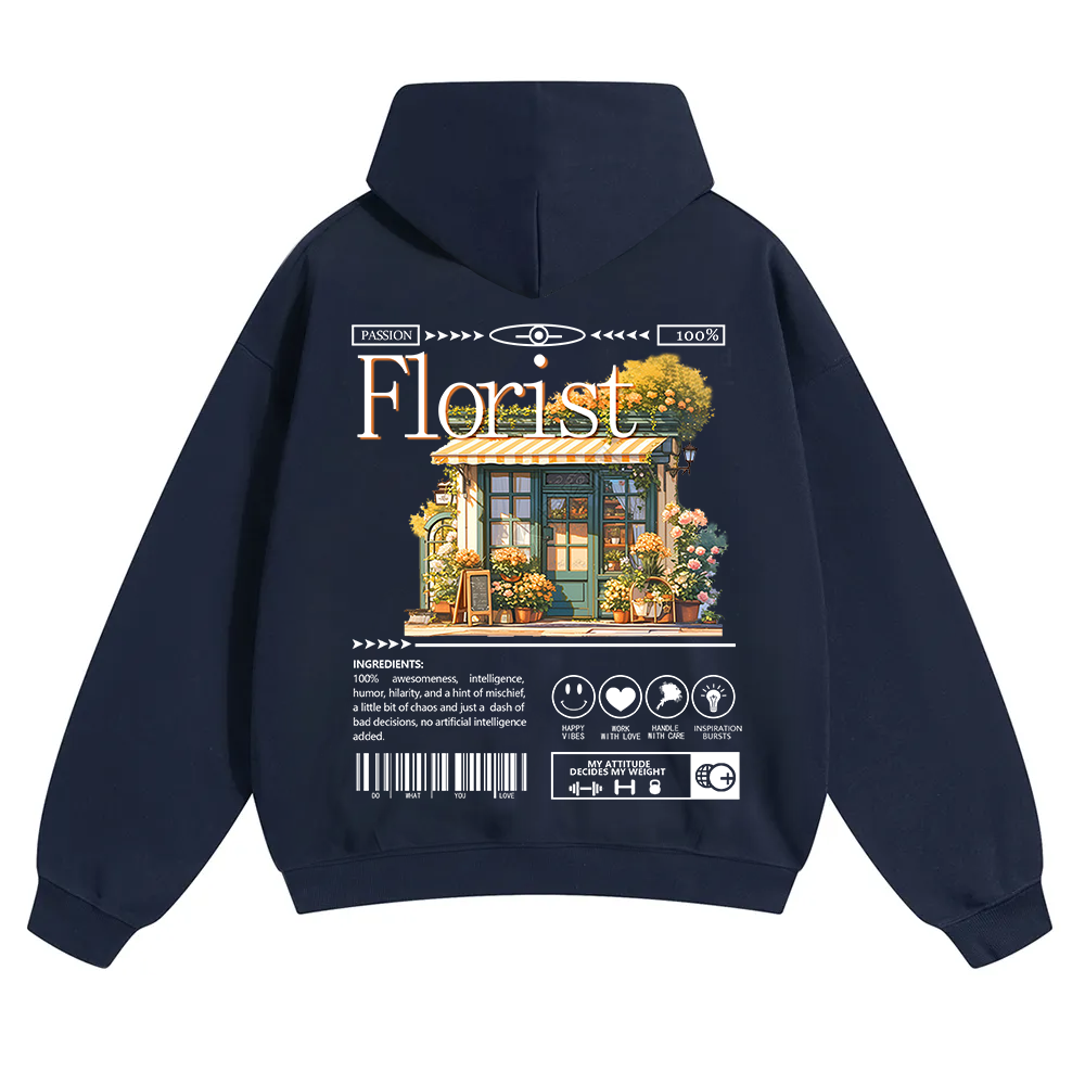 Florist Unisex Solid Color Hoodie wearishow