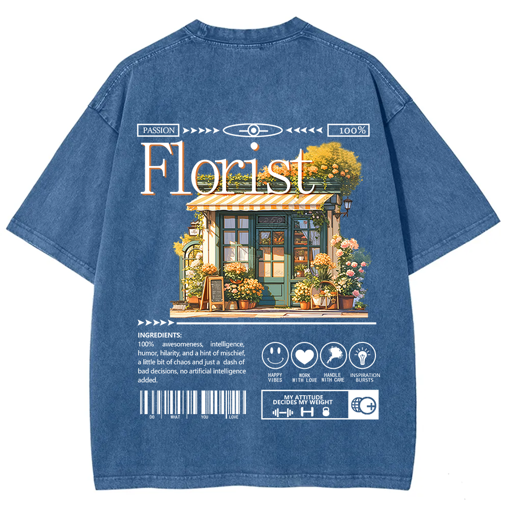 Florist Unisex Fit Washed T-Shirt