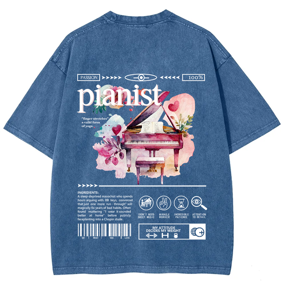 Pianist Unisex Fit Washed T-Shirt