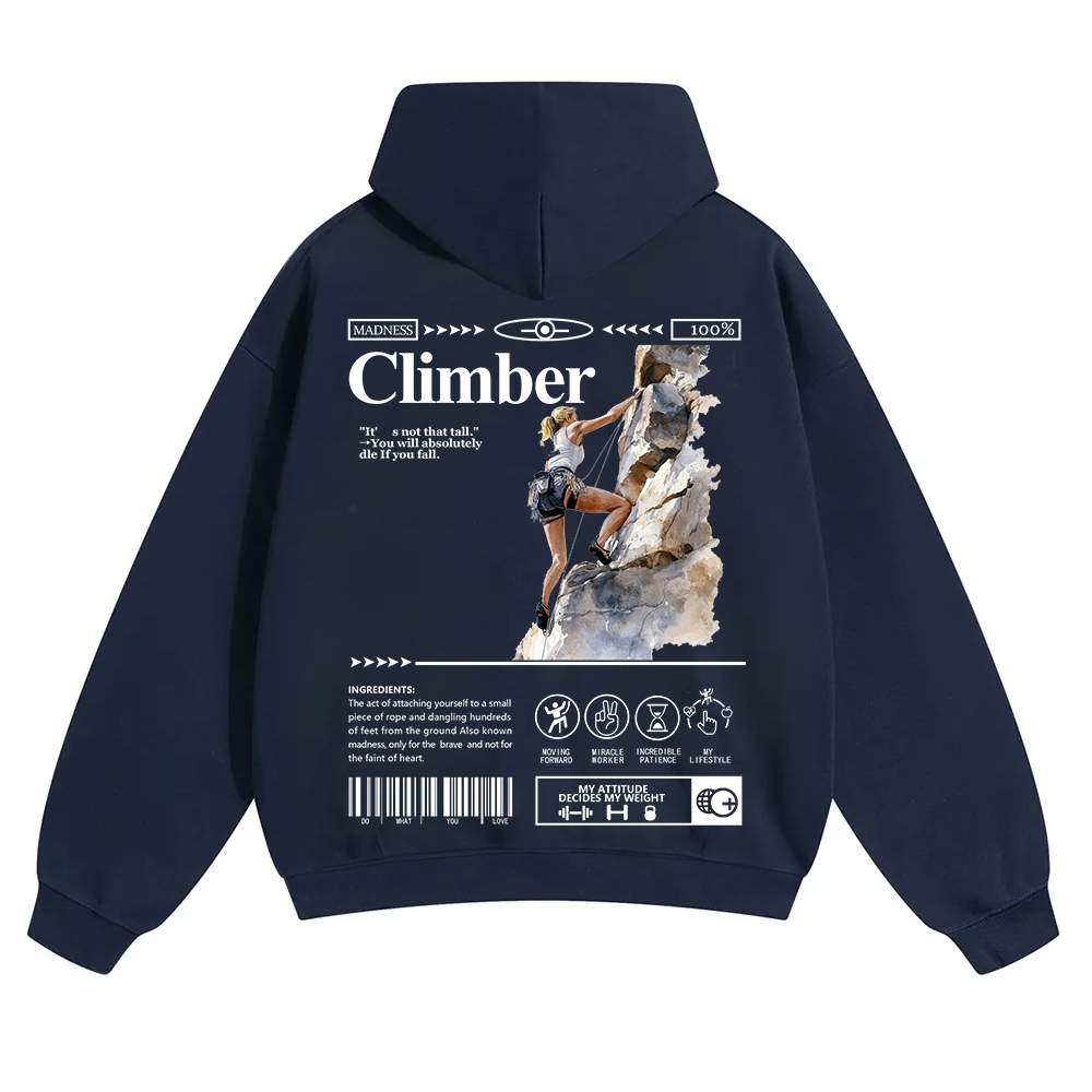 Climber Unisex Solid Color Hoodie wearishow