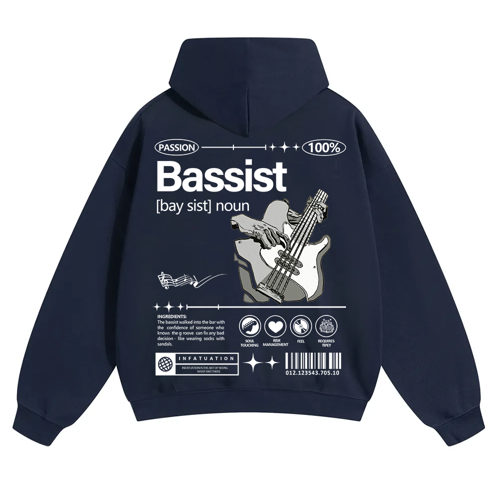 Bassist Unisex Solid Color Hoodie wearishow
